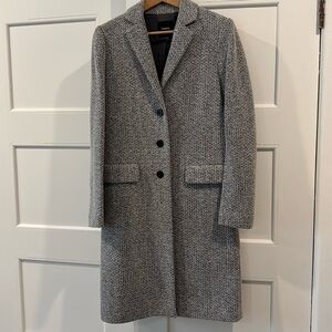 THEORY Womens Single Breasted light Gray Patterned Coat size P. New with tags